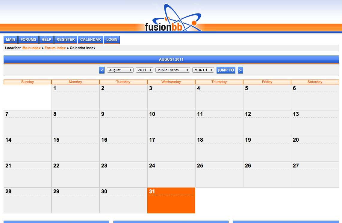 FusionBB - Calendar Index